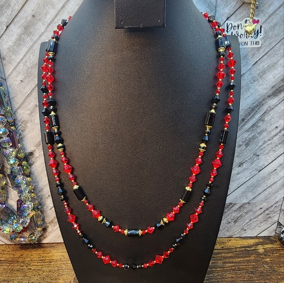 Crimson Ember Crystal 24 inch Necklace